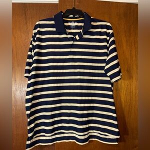 Brooks Brothers Navy and Cream Striped Polo
